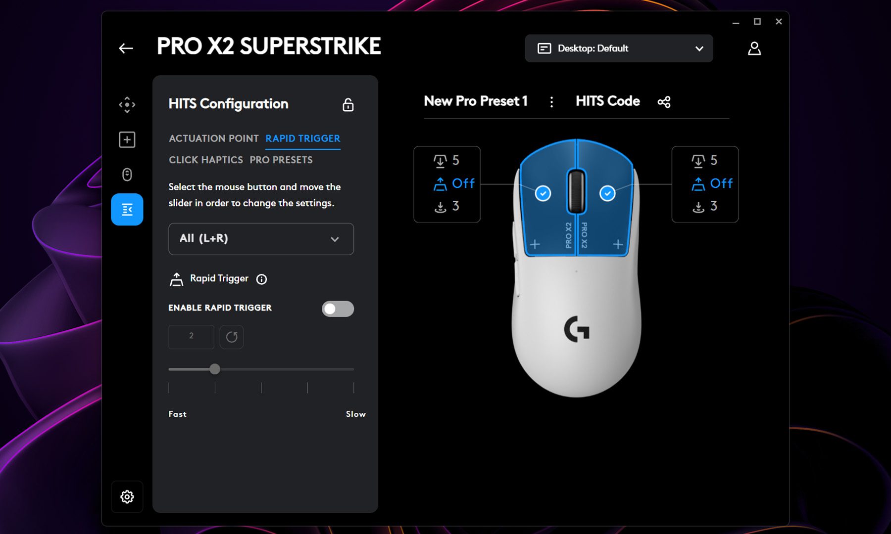 Logitech PRO X2 SUPERSTRIKE HITS Rapid Trigger