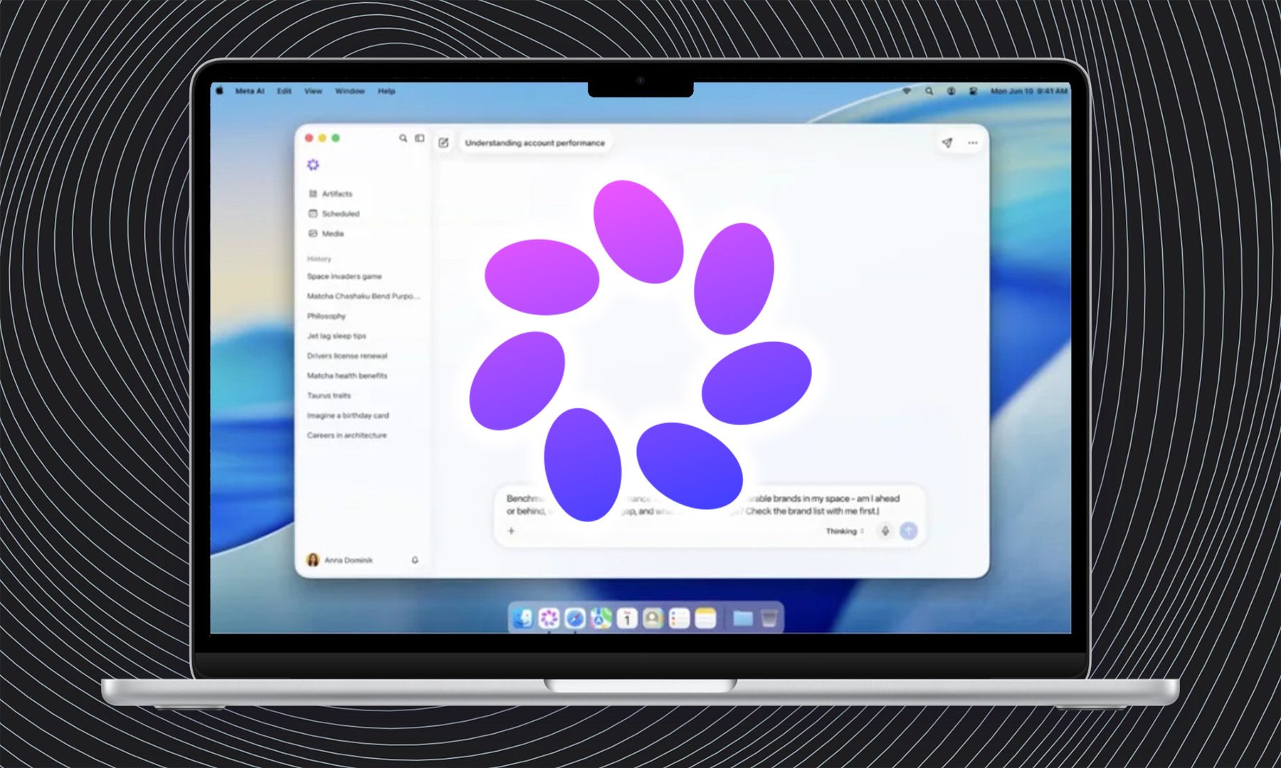 Meta AI App on macOS Featured with logo