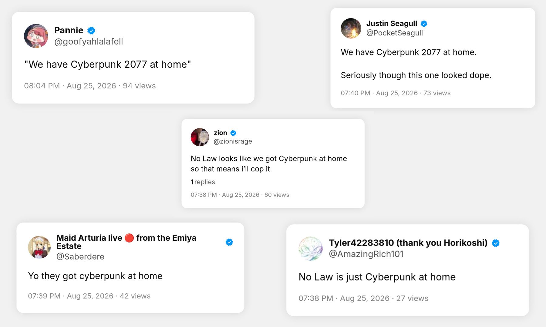 NO LAW Cyberpunk 2077 at Home Tweets