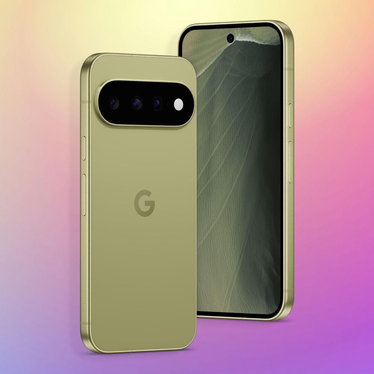 Pixel 11 pistachio on gradient background