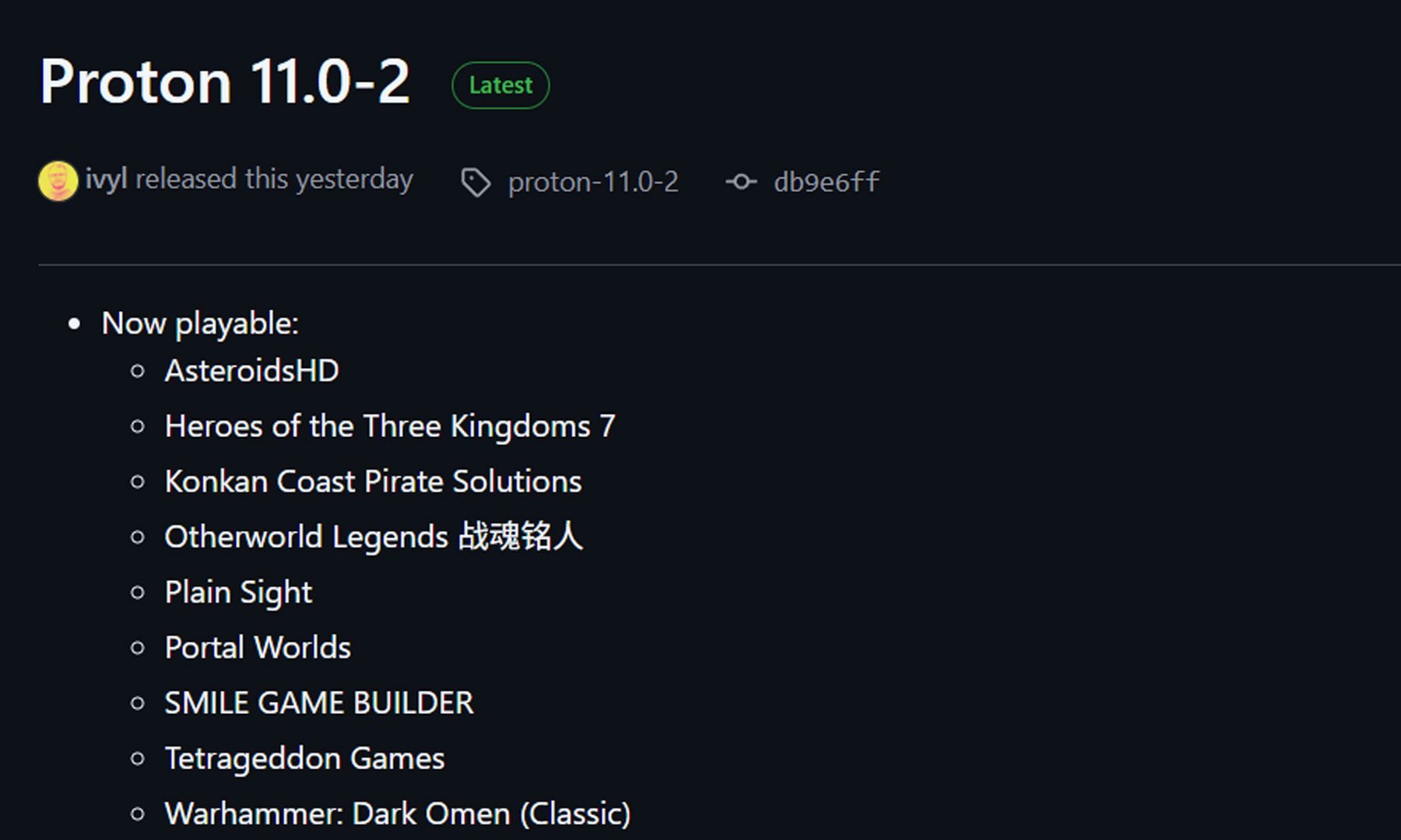 Proton 11.0-2 update changelog