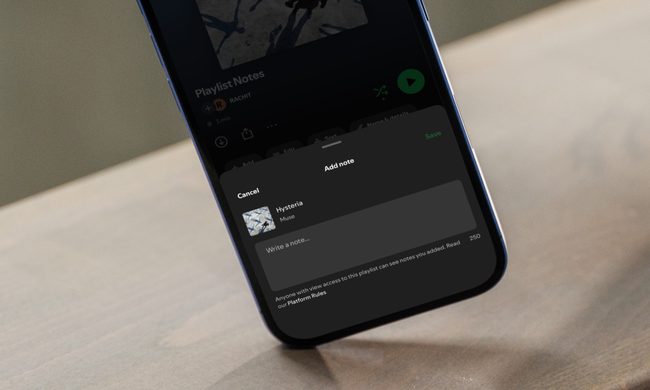 Spotify notes feature