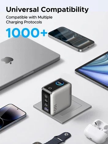 UGREEN Nexode Pro 100W 4-Port GaN Charger with Smart Display Universal Compatibility