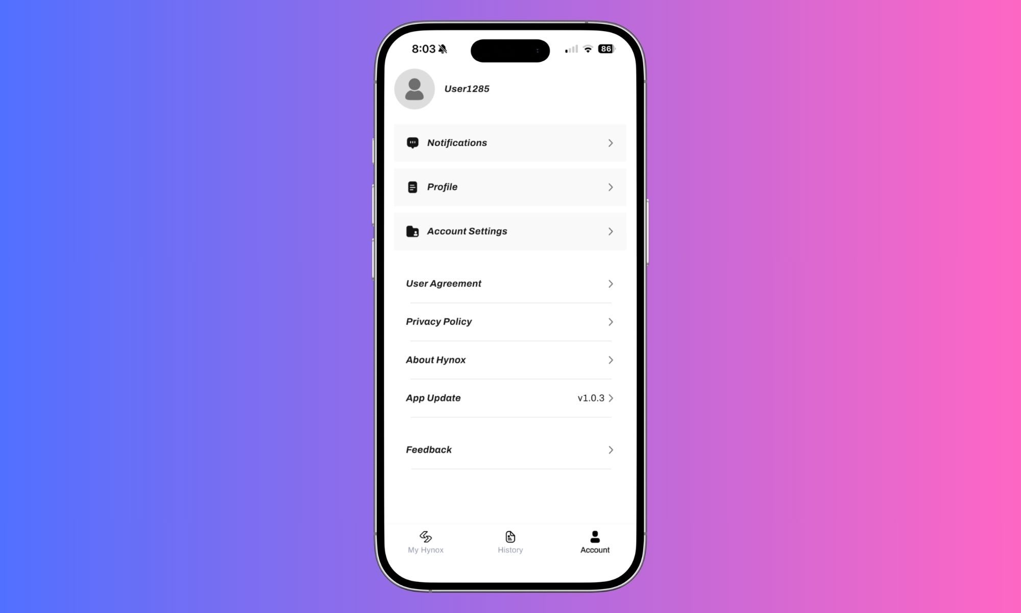 Hynox Trooper X Ebike software on mobile.