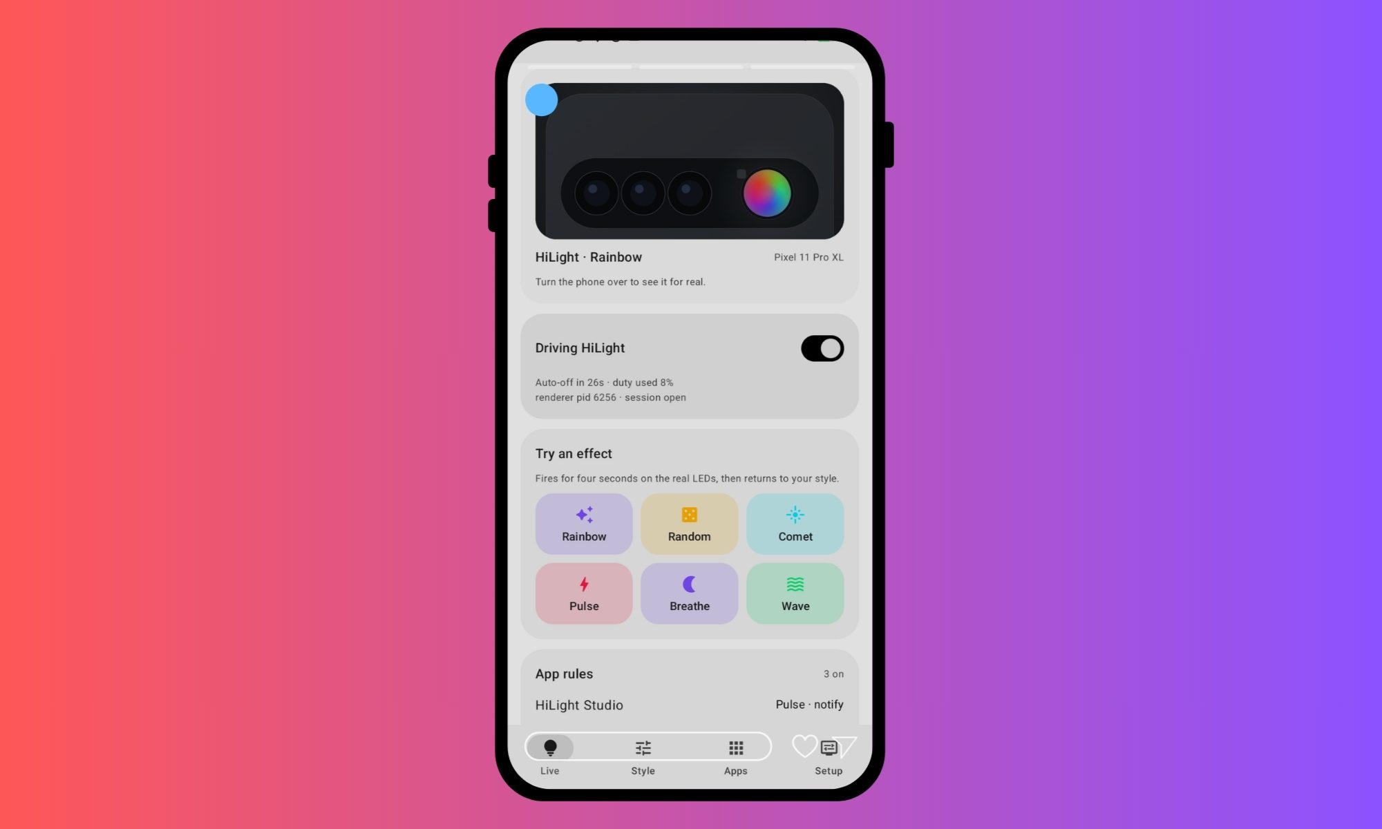 HiLight on Pixel 11 Pro with new app.