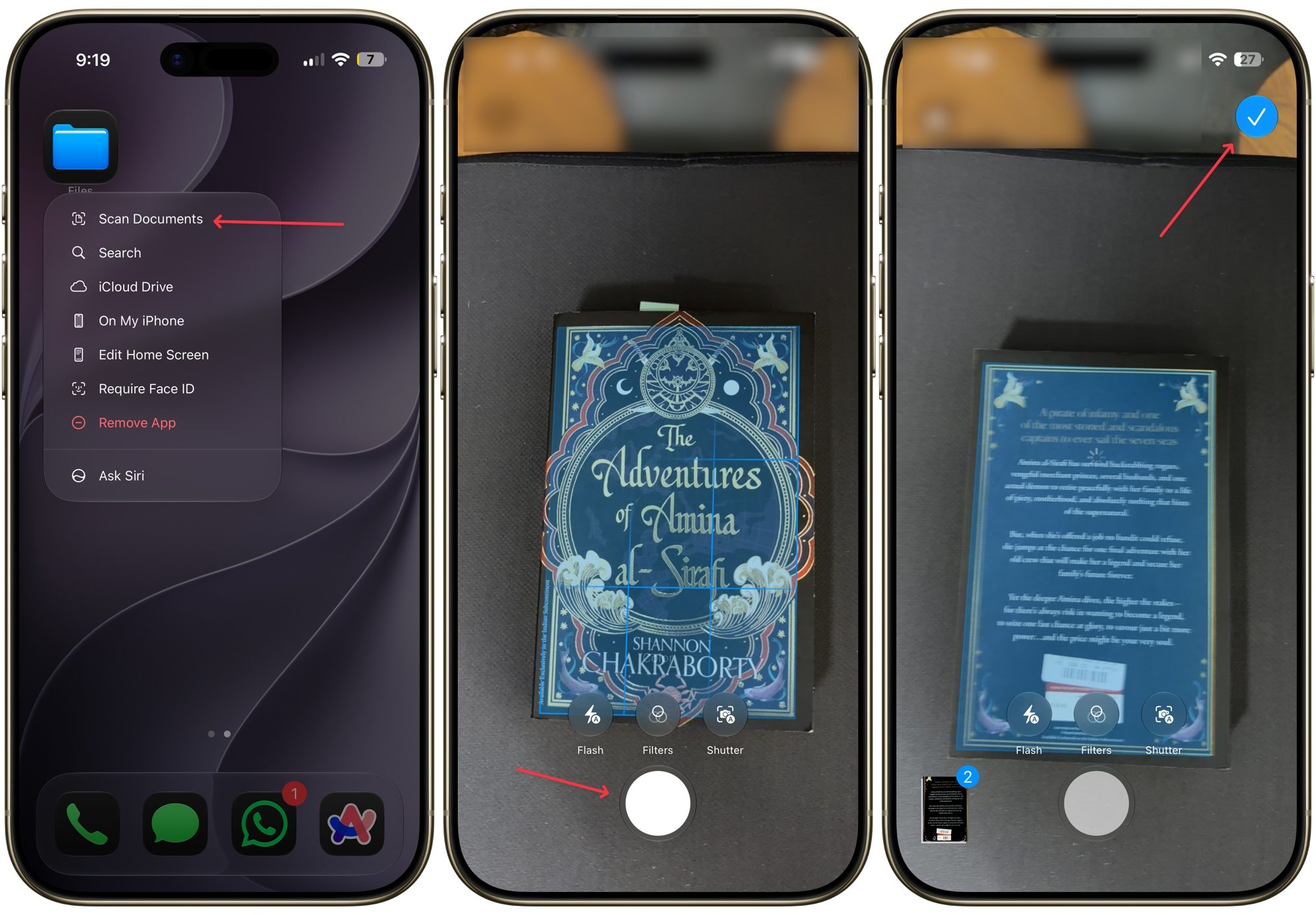 scanning documents via files app