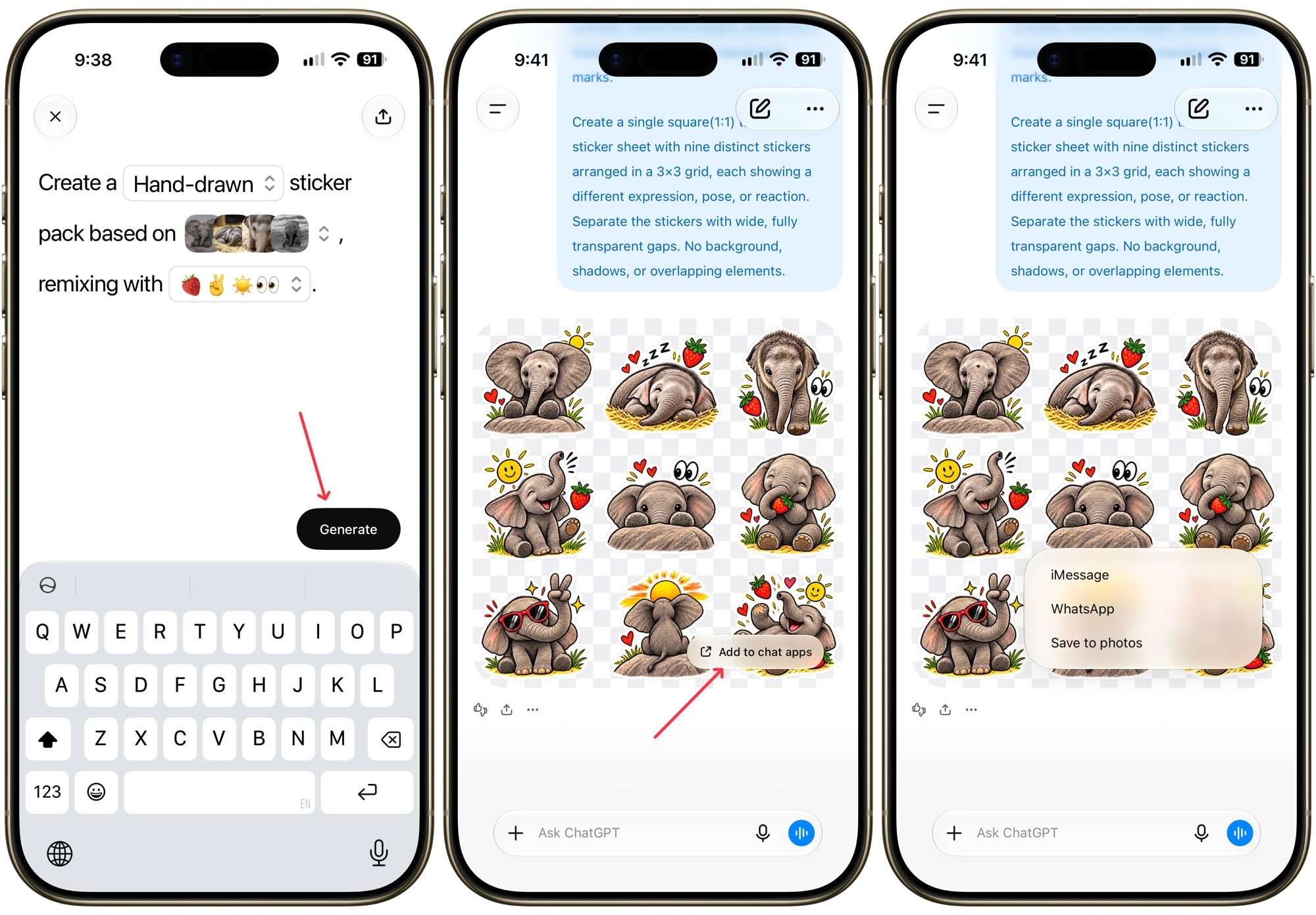 sharing stickers created with ChatGPT