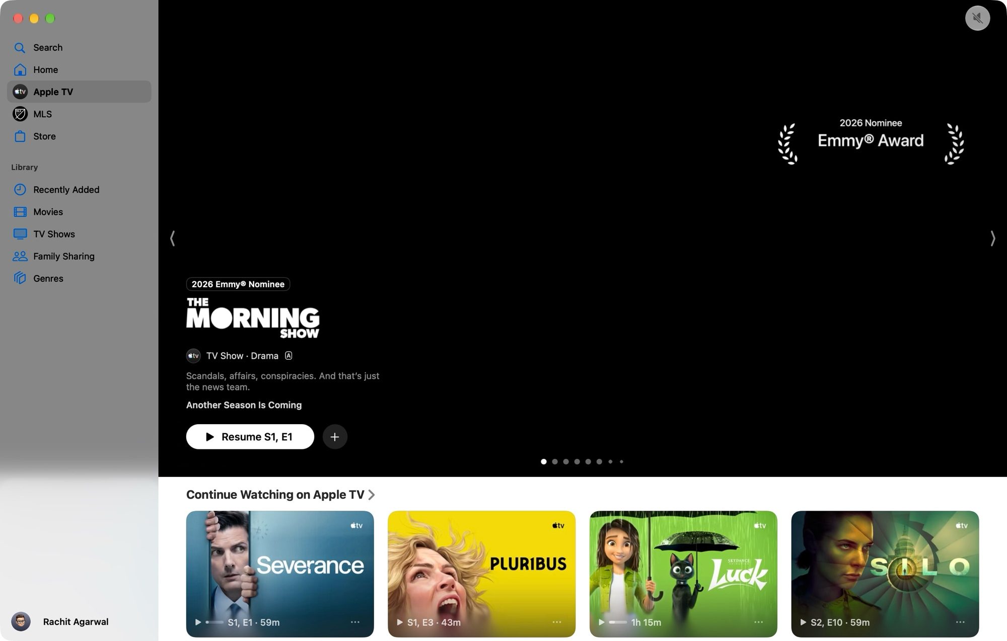 Apple TV app on Mac