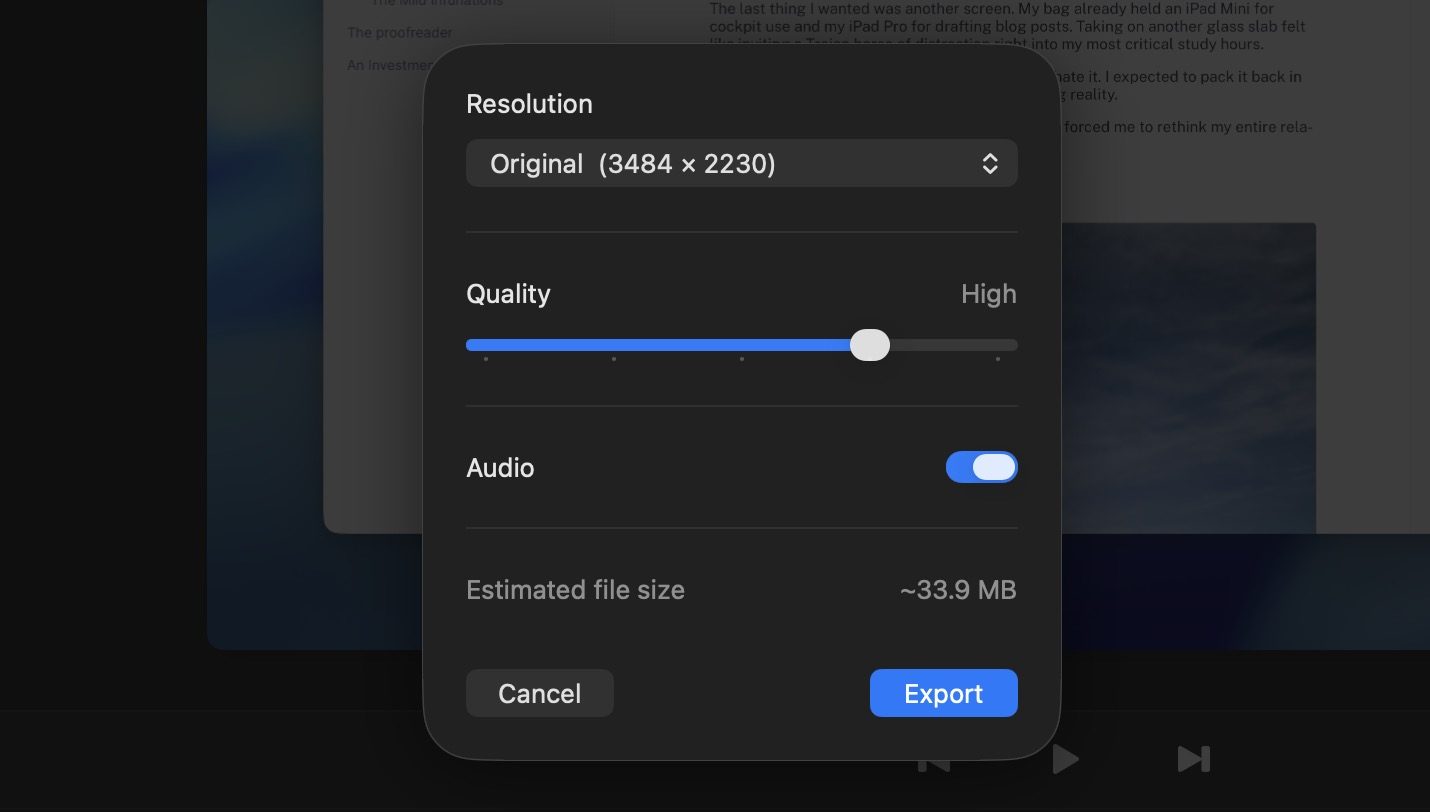 CleanShot X export options