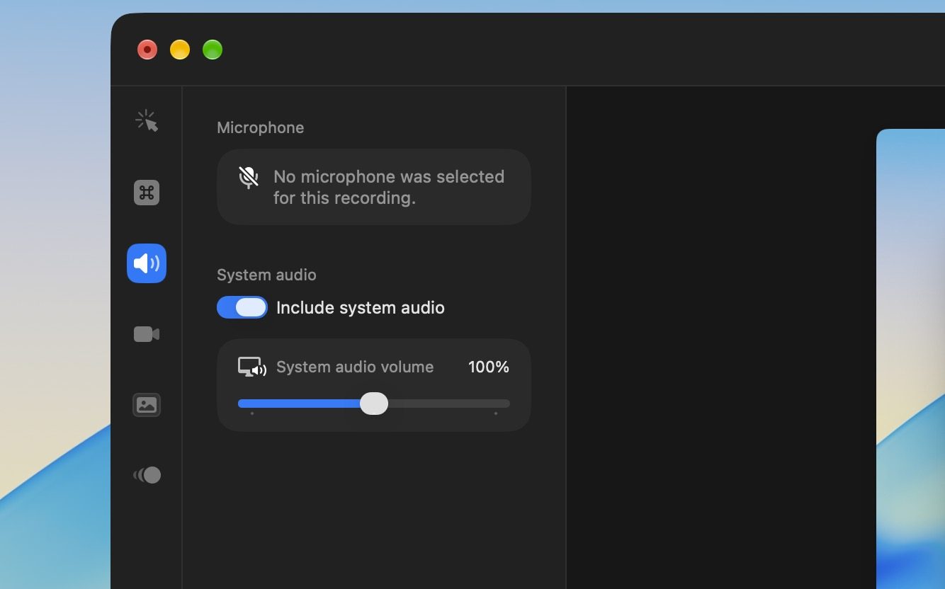 CleanShot X recording audio