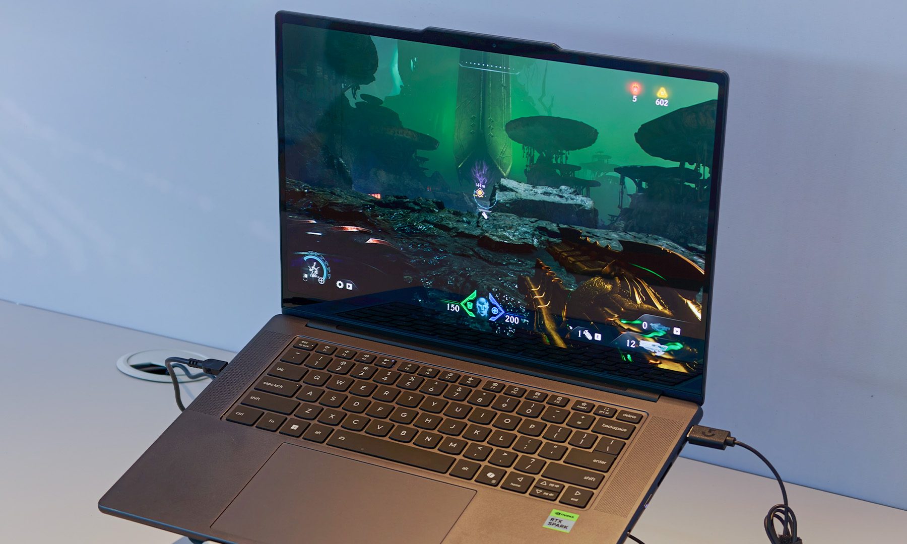 DOOM The Dark Ages running natively on NVIDA RTX Spark Laptop