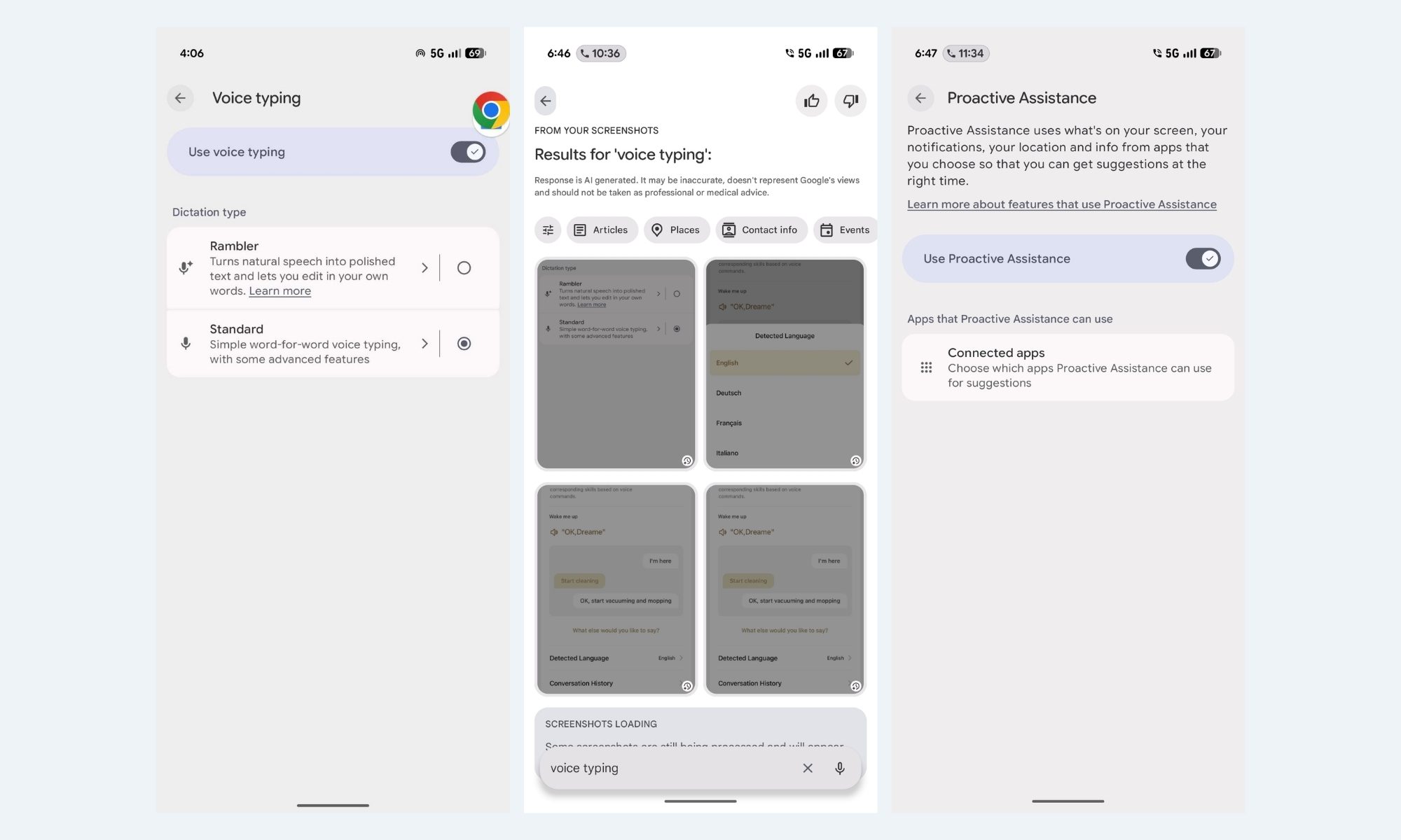 Google AI features on Pixel 11 Pro XL.