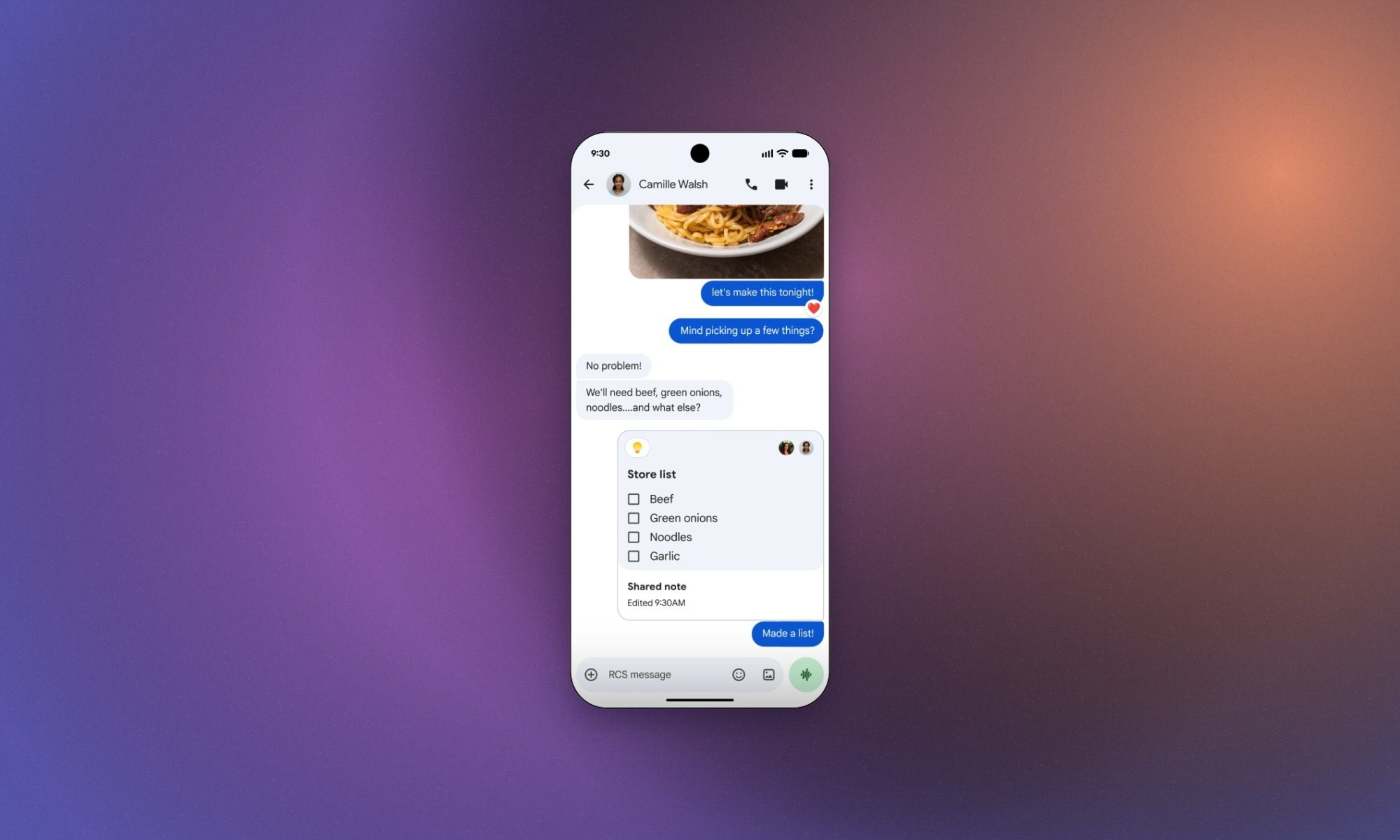 Google keep integration in Google messages