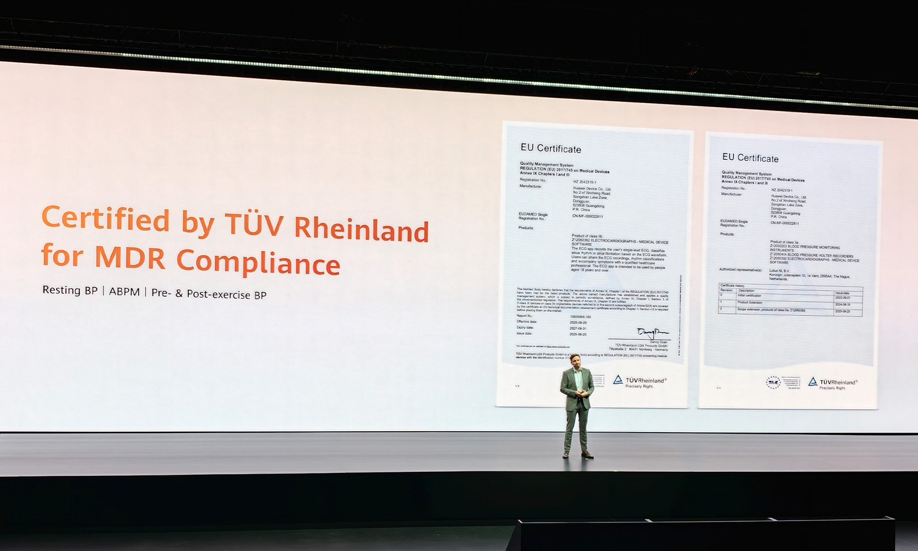 Huawei Watch D3 is certified by TUV Rheinland for MDR Compliance