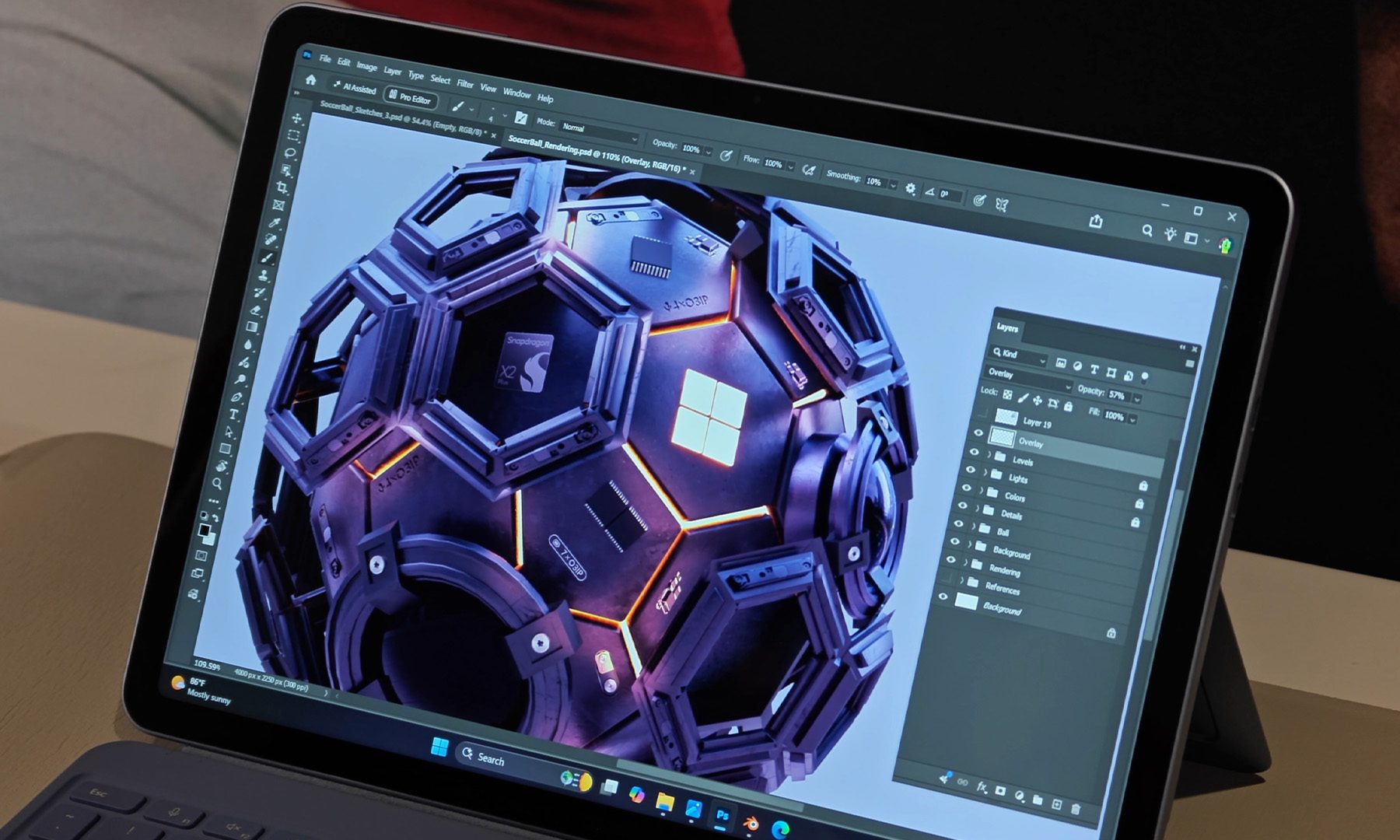 Image Generation and Editing with Lighting on the Microsoft Surface Pro with Photoshop