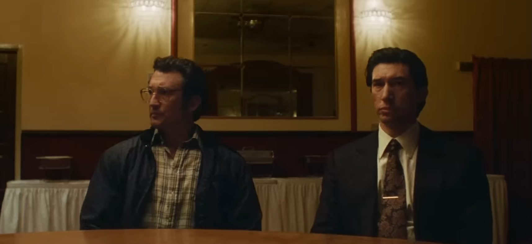 Miles Teller and Adam Driver in the 2026 film, Paper Tiger.