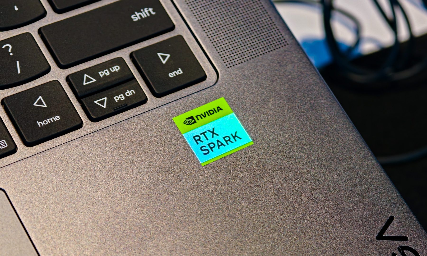 NVIDIA RTX Spark sticker on Lenovo YOGA Laptop