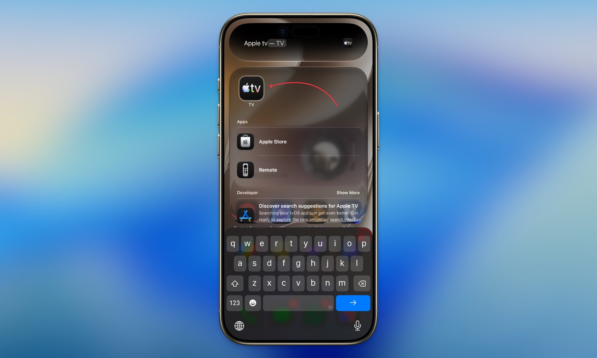 Opening Apple TV app on iPhone