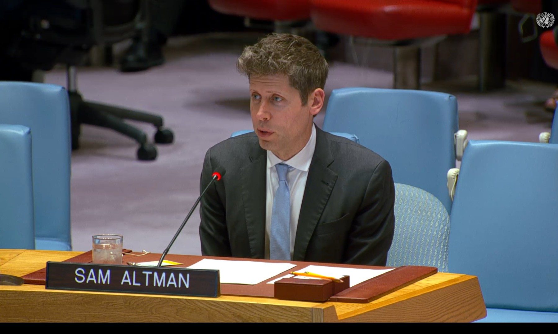 Sam Altman speaking at the UN