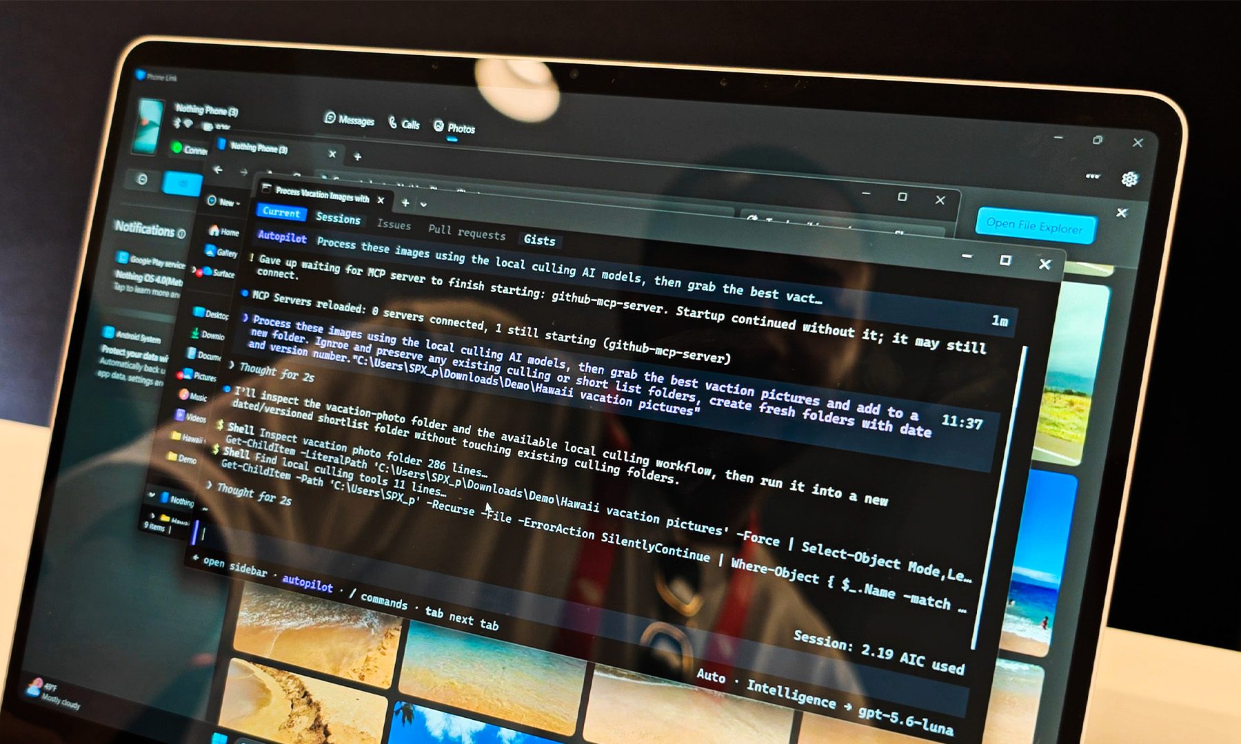 Simple photo processing command in Copilot CLI