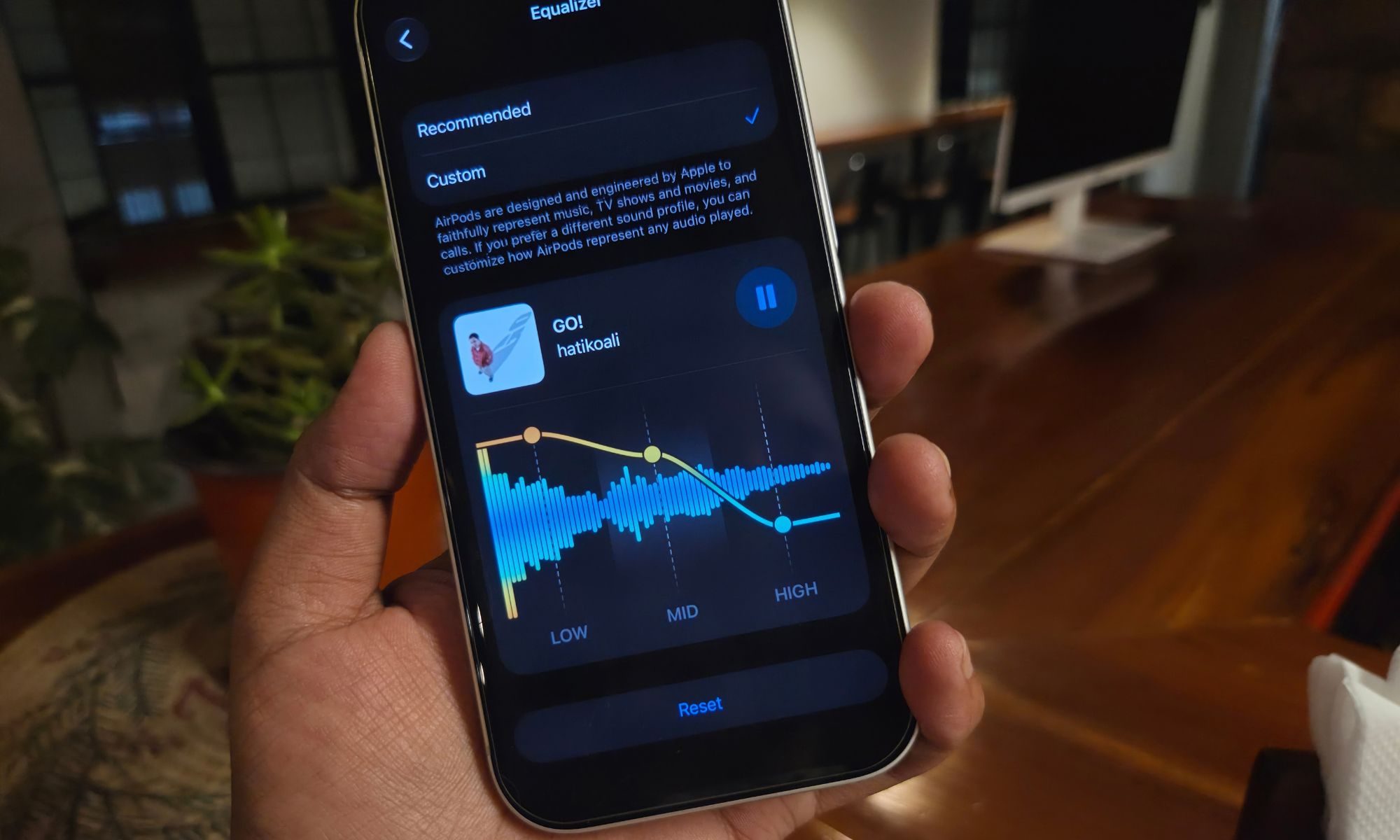 Custom EQ on AirPods Pro.