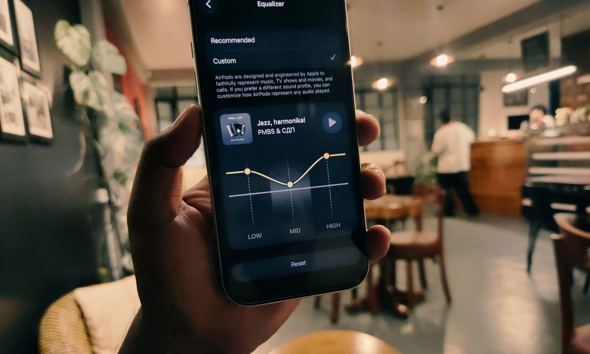 Custom EQ on AirPods Pro.