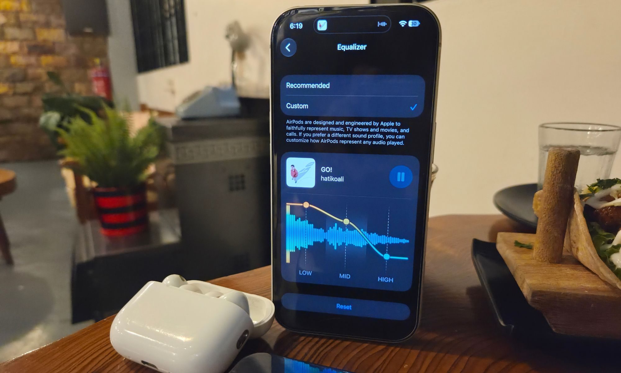 Custom EQ on AirPods Pro.