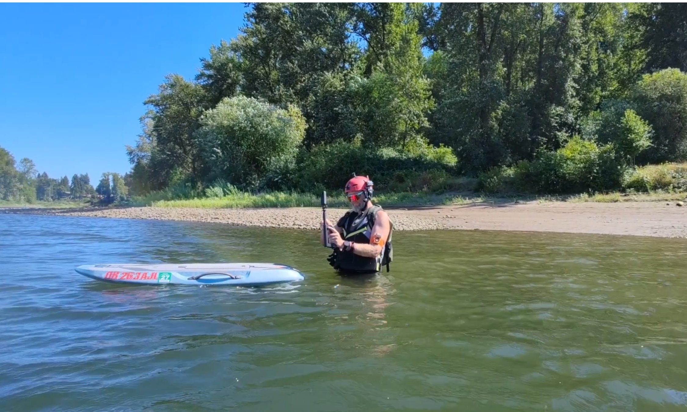 Person setting up HoverAir Aqua