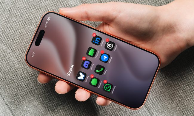 iPhone showing social media apps