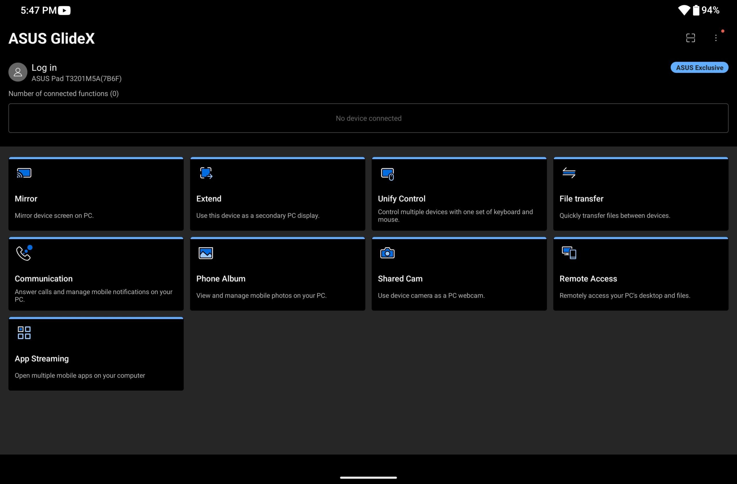 ASUS GlideX app