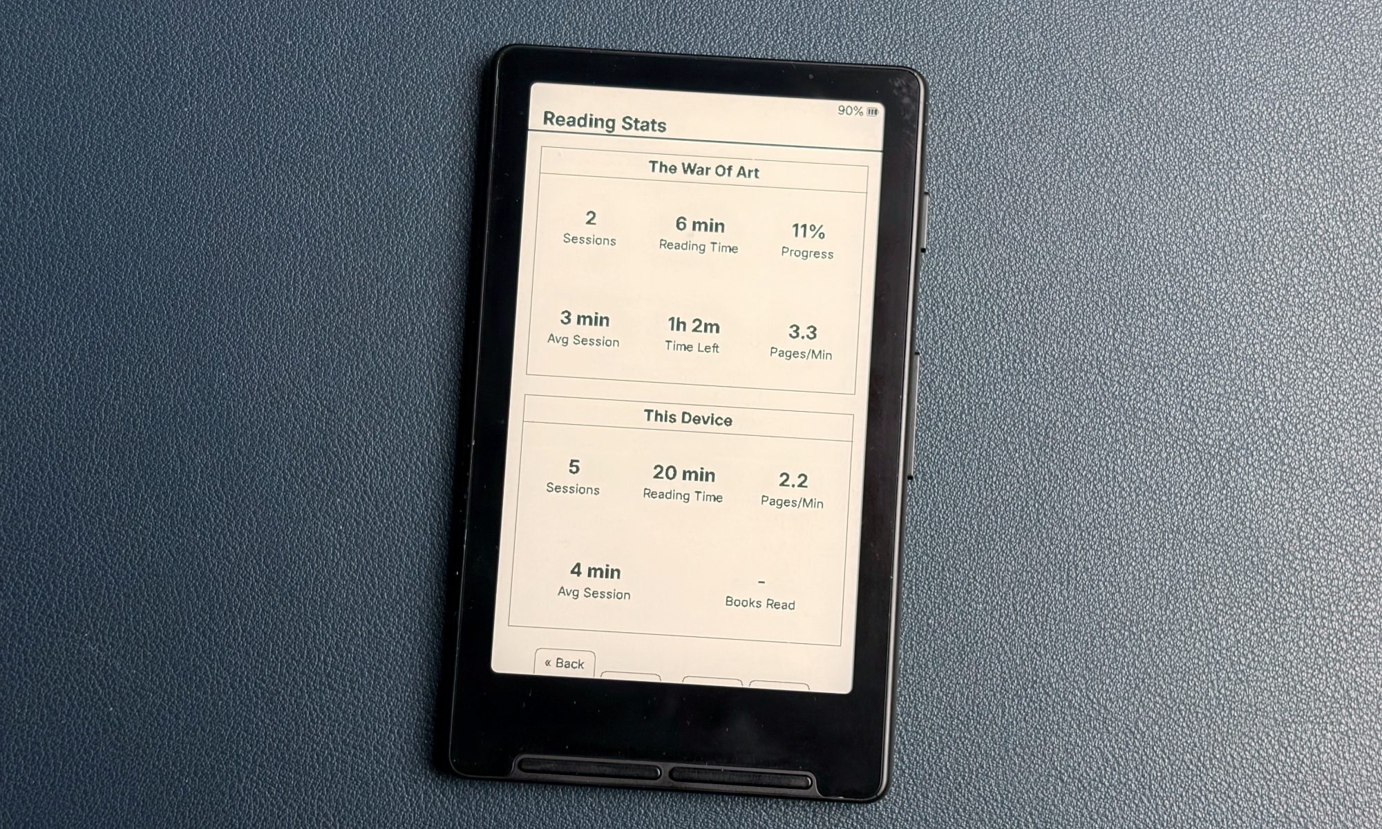 CrossInk reading statistics Xteink X4