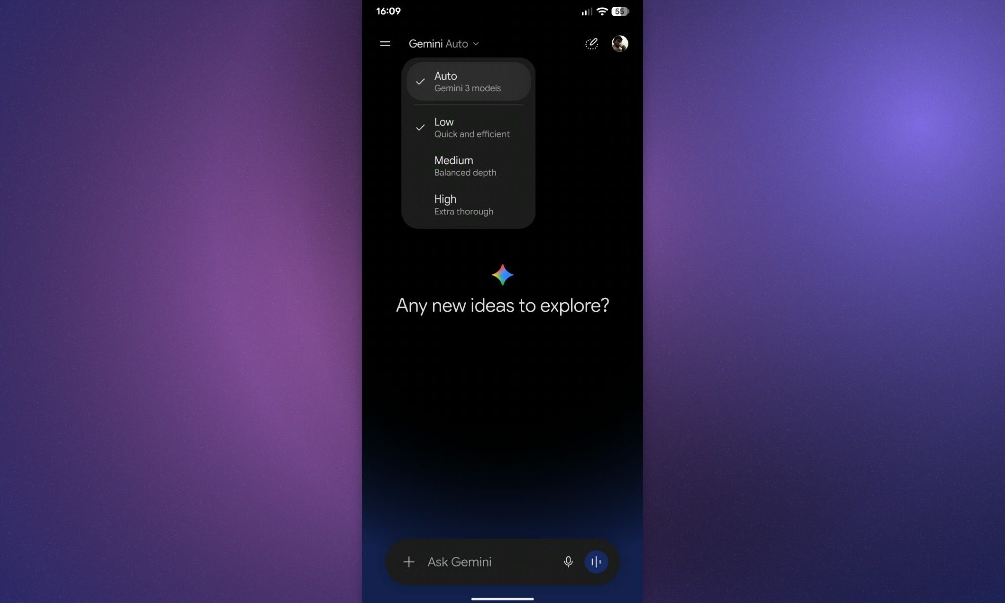 Google Gemini free tier loses model choices