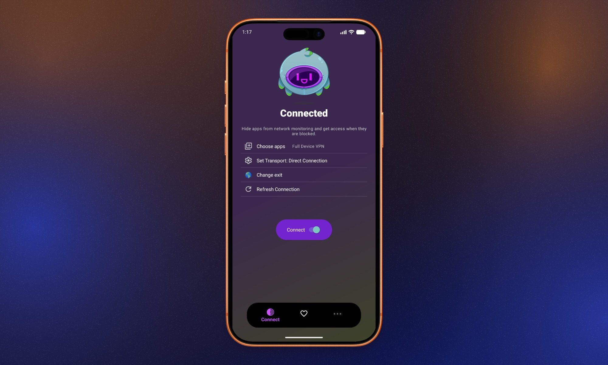 Orbot runs on the iPhone 17 Pro Max