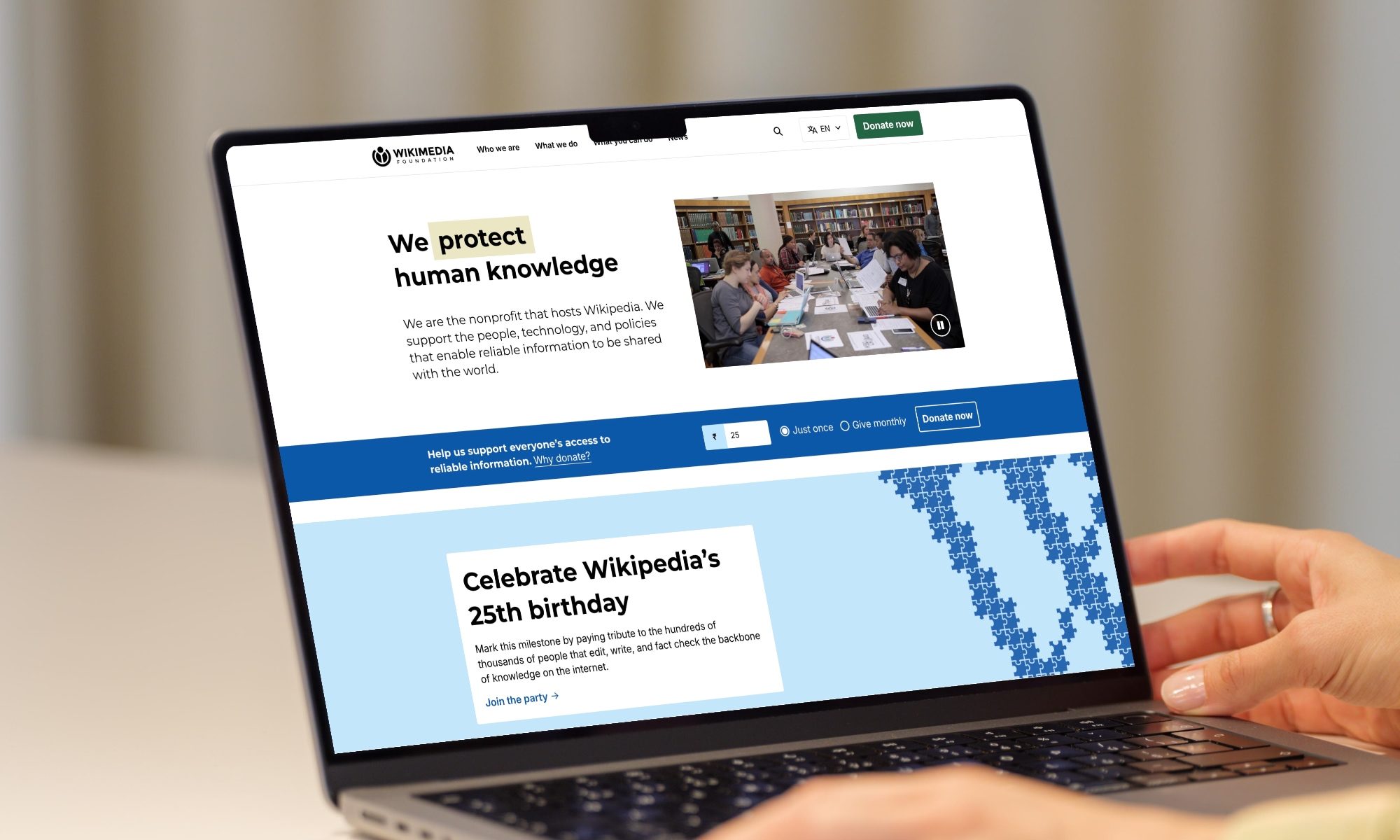 Wikimedia website open on MacBook
