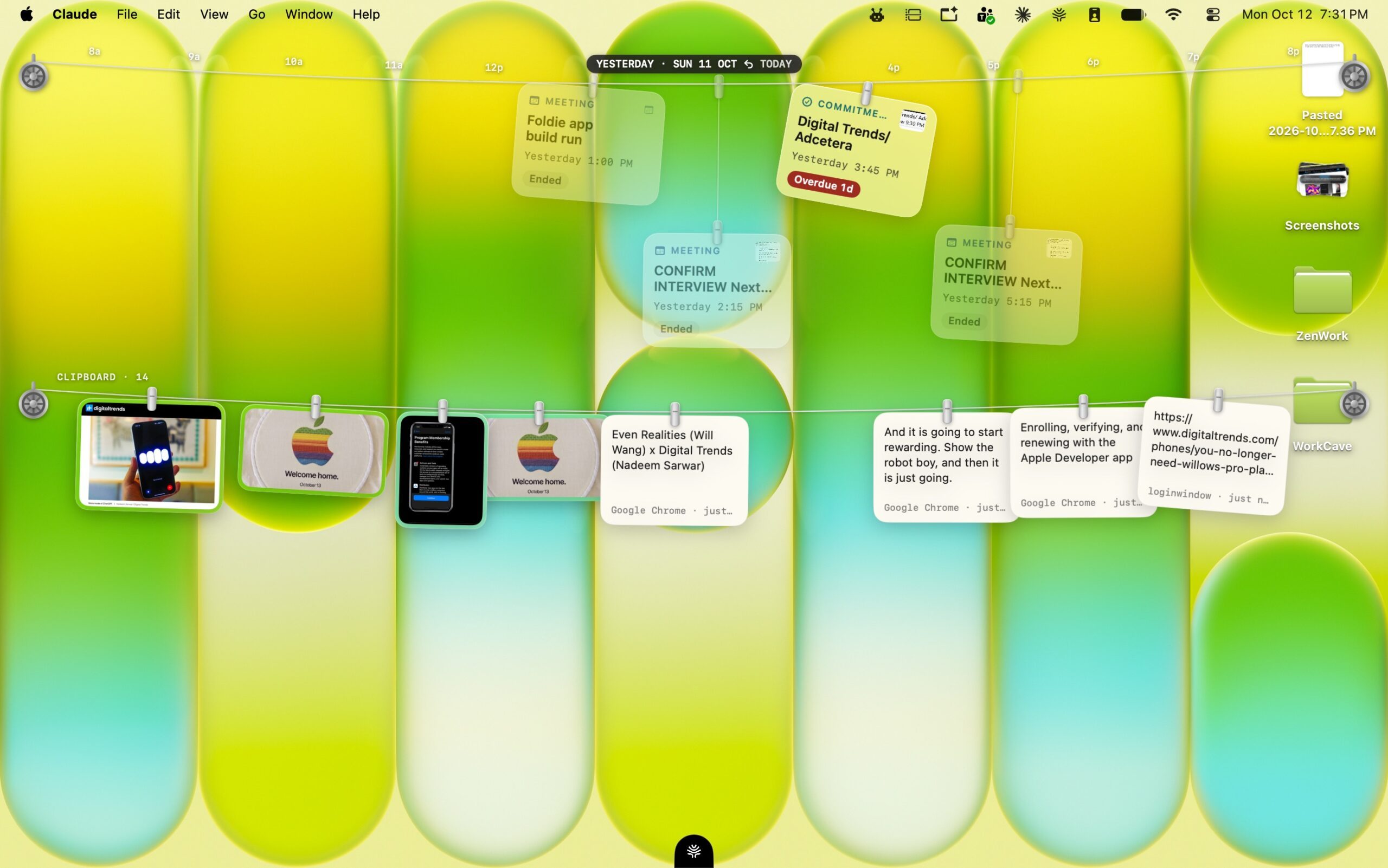 Interface of Thready app.