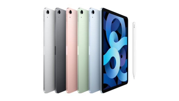 The 11-inch iPad Pro in five different colorways.