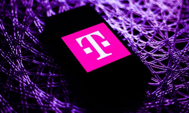 The T-Mobile logo on a smartphone.