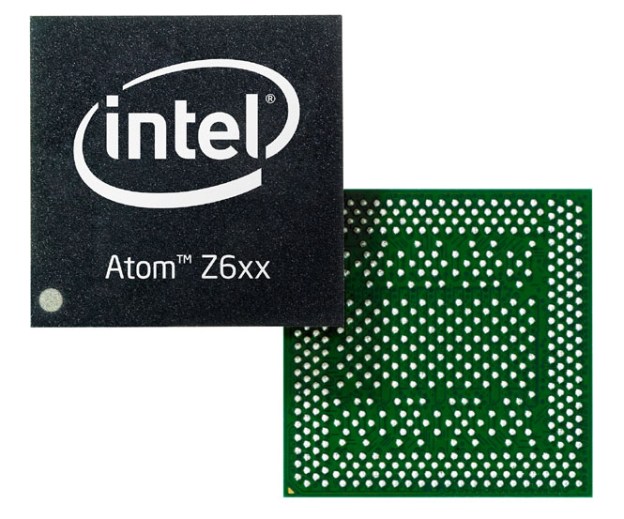 Intel Atom Z6xx (front and back)