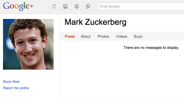 Google+ Mark Zuckerberg
