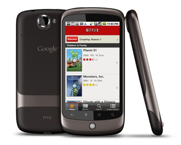 netflix android app on google nexus s HTC