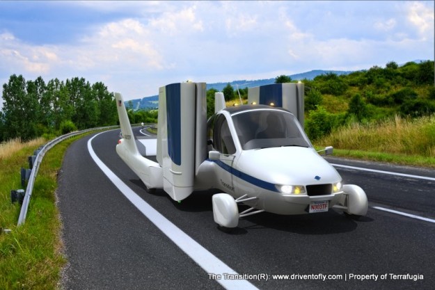 transition flying car driving