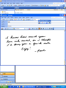 Microsoft Outlook 2003 digital ink