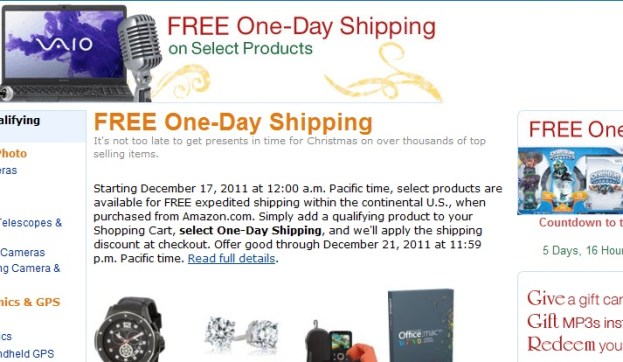 amazon-free-one-day-shipping-holiday-2011