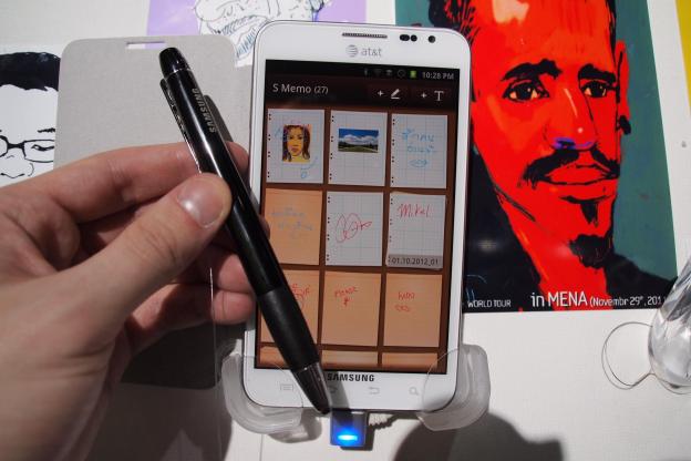 Samsung Galaxy Note with a stylus