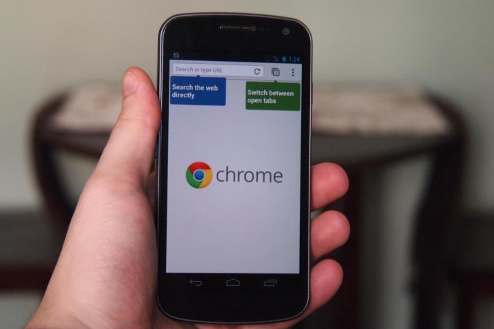 Chrome Beta for Android - Start Screen