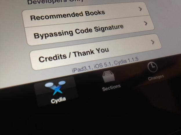 cydia running on jailbreak new iPad