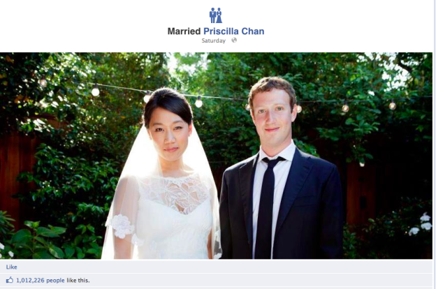 Mark Zuckerberg One Million Marriage Status Likes