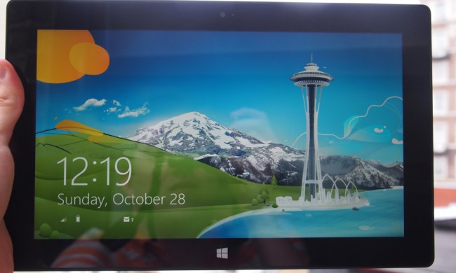 Microsoft Surface With Windows RT front screen
