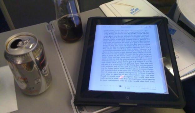 iPad on an airplane