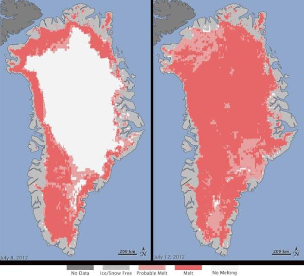 97 percent of Greenland's ice sheet melts in four days